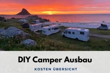 DIY Camper Ausbau Kosten Wohnmobile am Strand Norwegen Sonnenuntergang