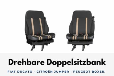 Einzelsitz drehbar 55 cm - Für Fiat Ducato X250, Klappsitzbank, Pilotensitz, Sitzbänke, Sicherheitsgurte, Drehkonsole, Camping-Shop