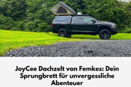 JoyCee auf Dodge Ram 1500 beim Campen auf Parkplatz